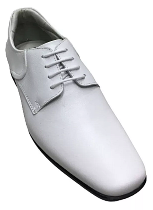 Zapato Calzado Blanco En Cuero Vestir