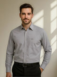 Camisa Hombre Gris Corte Clasico