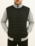 Campera Combinada Felpa Y Nylon Sin Capucha