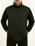 Campera Combinada Felpa Y Nylon Sin Capucha