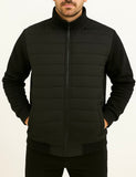 Campera Combinada Felpa Y Nylon Sin Capucha