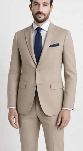 Traje Ambo Beige Hombre Exclusivo Talle Especial