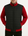 Campera Combinada Felpa Y Nylon Sin Capucha