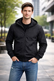 Campera Bomber Liviana Con Capucha Desmontable Entallada