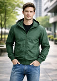 Campera Bomber Liviana Con Capucha Desmontable Entallada