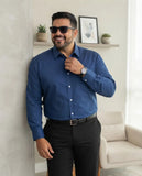 Camisa B&A Talle Especial Manga Larga Lisa Y Fantasia 46-54