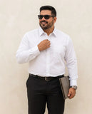 Camisa B&A Talle Especial Manga Larga Lisa Y Fantasia 46-54