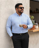 Camisa B&A Talle Especial Manga Larga Lisa Y Fantasia 46-54