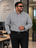 Camisa B&A Talle Especial Manga Larga Lisa Y Fantasia 46-54