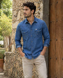 Camisa Denim Wrangler Corte Clásico Para Hombre