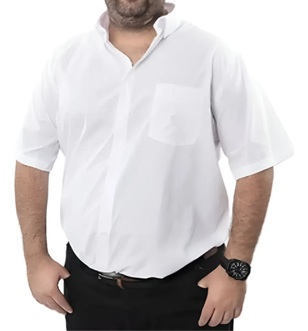 Camisa Manga Corta Lisa Talle Especial