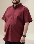 Camisa Manga Corta Lisa Talle Especial