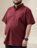 Camisa Manga Corta Lisa Talle Especial
