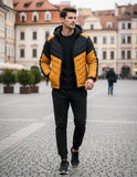 Campera Combinada Entallada Con Capucha Desmontable