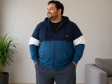 Campera Felpa Combinada C Capucha Talle Especial Sky & Sea