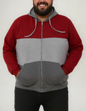 Campera Felpa Combinada C Capucha Talle Especial Sky & Sea