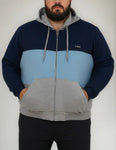 Campera Felpa Combinada C Capucha Talle Especial Sky & Sea