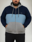Campera Felpa Combinada C Capucha Talle Especial Sky & Sea