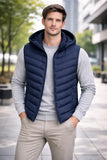 Chaleco Nylon Inflado Con Capucha Desmontable