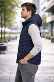 Chaleco Nylon Inflado Con Capucha Desmontable