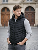 Chaleco Nylon Inflado Con Capucha Desmontable