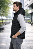 Chaleco Nylon Inflado Con Capucha Desmontable