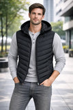 Chaleco Nylon Inflado Con Capucha Desmontable