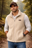 Chaleco Sherpa Peluche Estilo Casual Para Hombre