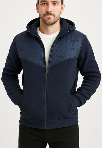 Campera Nylon Combinada Felpa