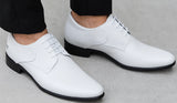 Zapato Calzado Blanco En Cuero Vestir Acordonado