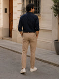 Pantalon Chino Algodon Y Elastano Sin Pinzas B&A