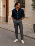Pantalon Chino Algodon Y Elastano Sin Pinzas B&A