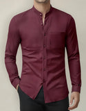 Camisa Cuello Mao Colores Slim Fit Entallada