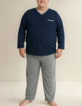 Pijama Jersey Algodon Manga Larga Talle Especial Sky & Sea