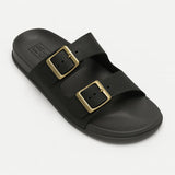 Sandalia De Cuero Ferricelli Liviana Doble Hebilla