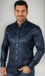 Camisa Tipo Seda Fantasia Manga Larga Corte Clasico