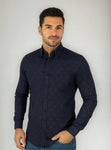 Camisa Tipo Seda Fantasia Manga Larga Corte Clasico
