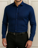 Camisa Sin Bolsillo Entallada Slim Fit Fantasia Al Tono