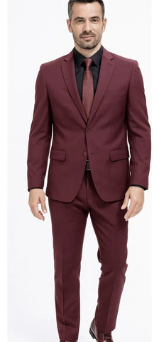 Traje Semi Entallado Bordeaux Talle Especial