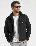 Campera Jean Wrangler Hombre Forrada Con Corderito Negra