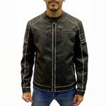 Campera Eco Cuero Vintage Slim Fit Entallada