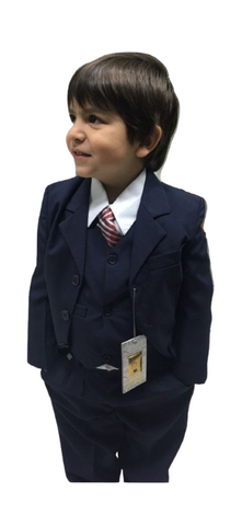 Traje Niño Completo Con Chaleco Camisa Y Corbata Vestir